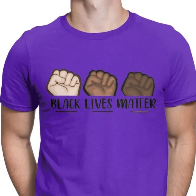 Men's T-Shirt Black Lives Matter Cotton Tee Shirt Fitness Justice George Floyd Equal Racism Racist Tops T Shirt Gift