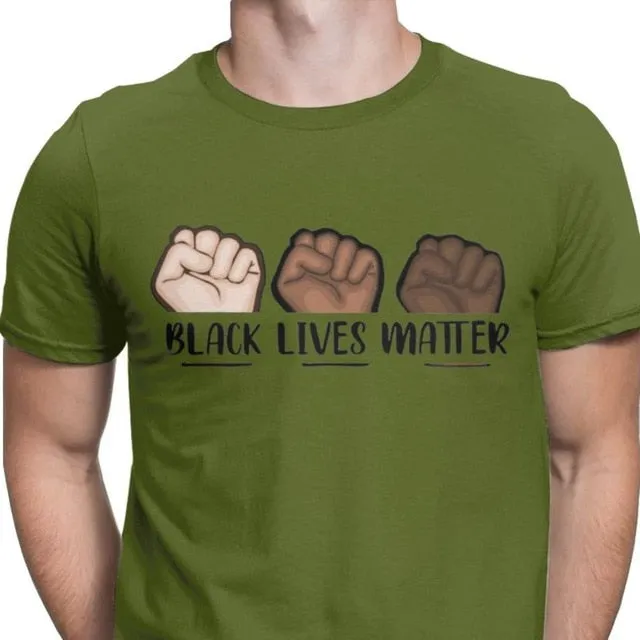 Men's T-Shirt Black Lives Matter Cotton Tee Shirt Fitness Justice George Floyd Equal Racism Racist Tops T Shirt Gift