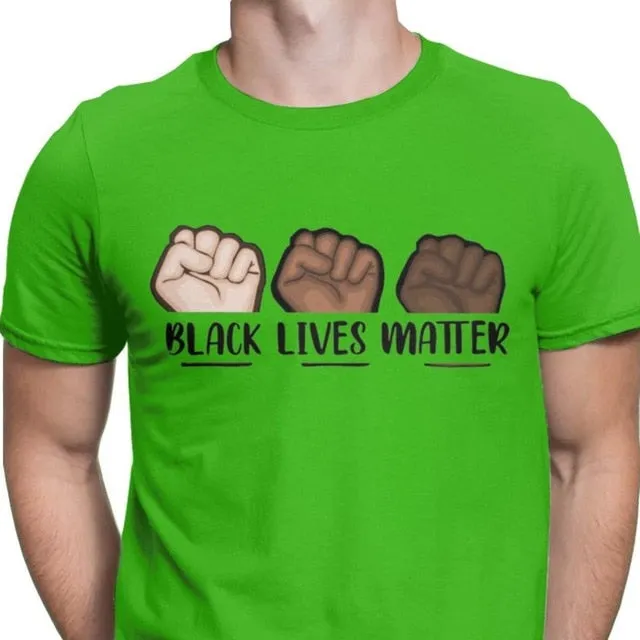 Men's T-Shirt Black Lives Matter Cotton Tee Shirt Fitness Justice George Floyd Equal Racism Racist Tops T Shirt Gift
