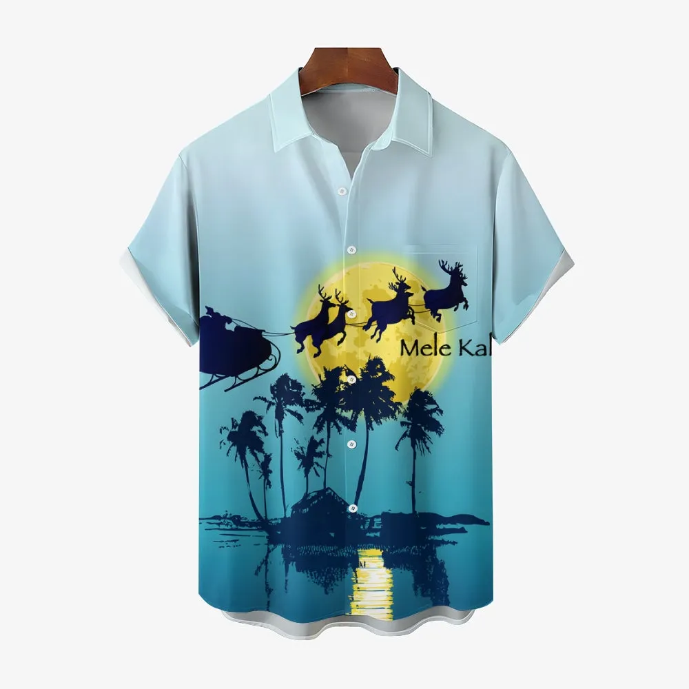 Merry Christmas Santa Claus Casual Short Sleeve Shirt 2411003235