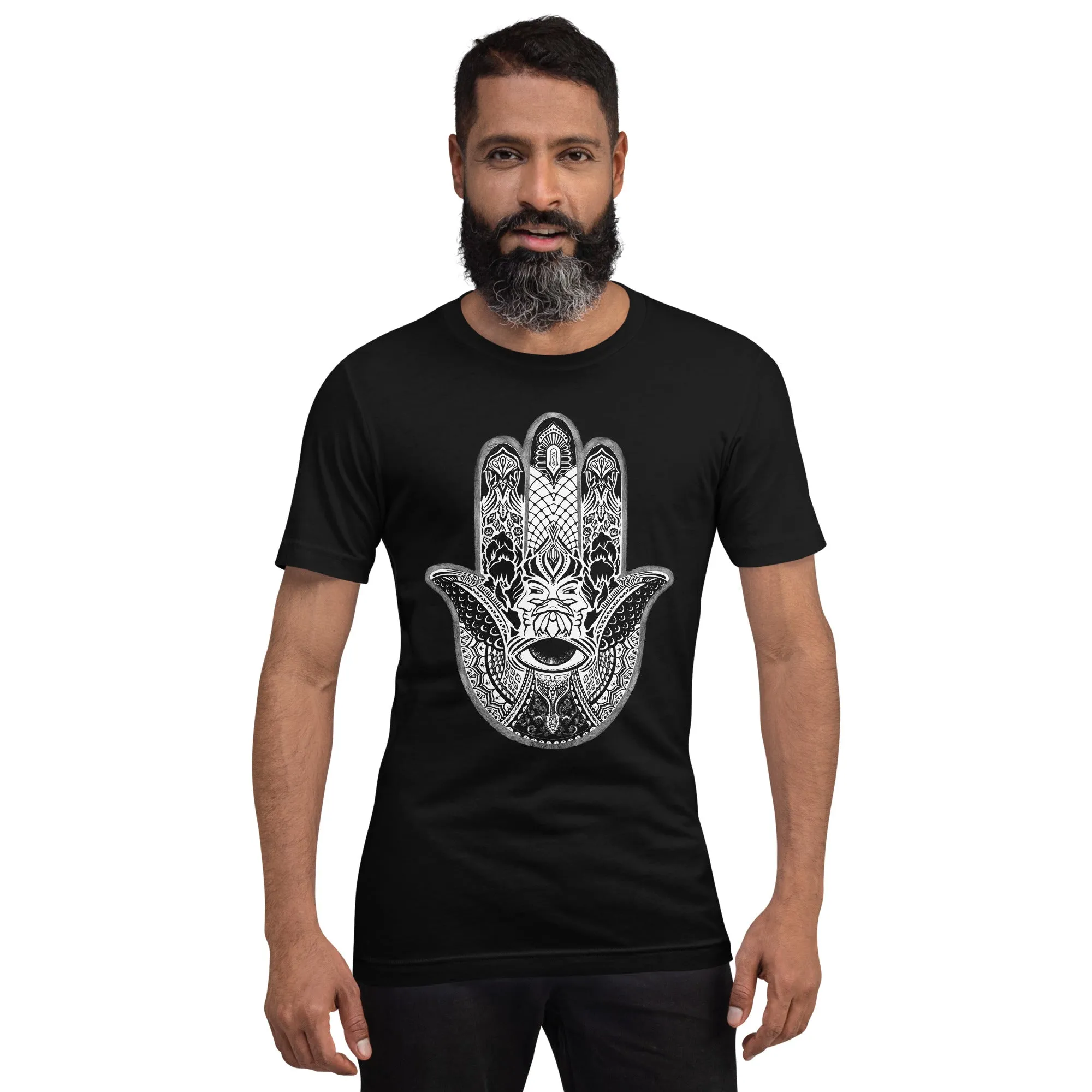 Monochrome Mystic Hamsa - Unisex t-shirt