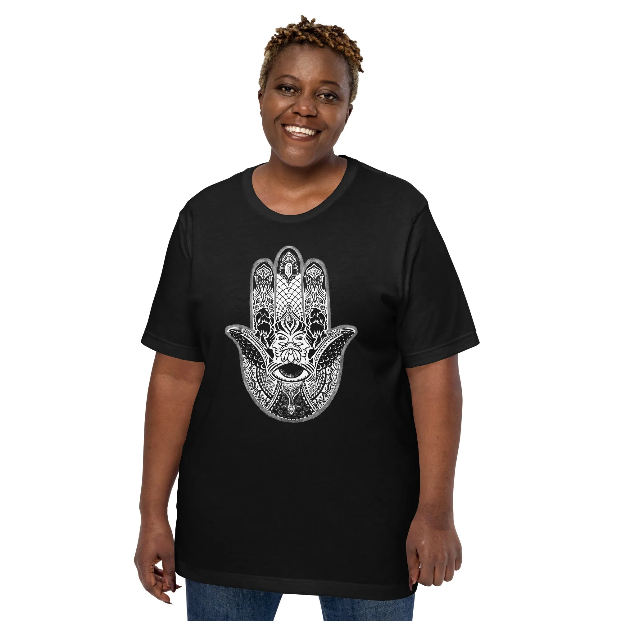 Monochrome Mystic Hamsa - Unisex t-shirt
