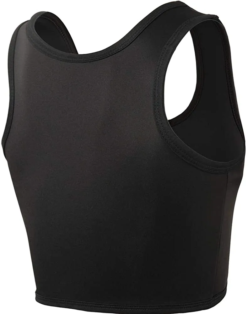 MRIMIN  FTM Lesbian Tomboy Zip Up Elastic Chest Binder Breathable Bamboo Slim Fit Tank Top-MRB3