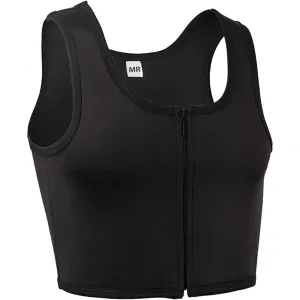MRIMIN  FTM Lesbian Tomboy Zip Up Elastic Chest Binder Breathable Bamboo Slim Fit Tank Top-MRB3