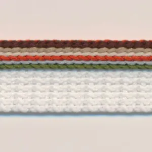 Multi Color Piping #03 Khaki Mix & White