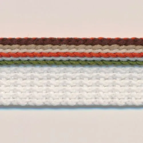 Multi Color Piping #03 Khaki Mix & White