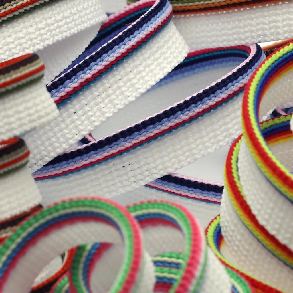 Multi Color Piping #03 Khaki Mix & White