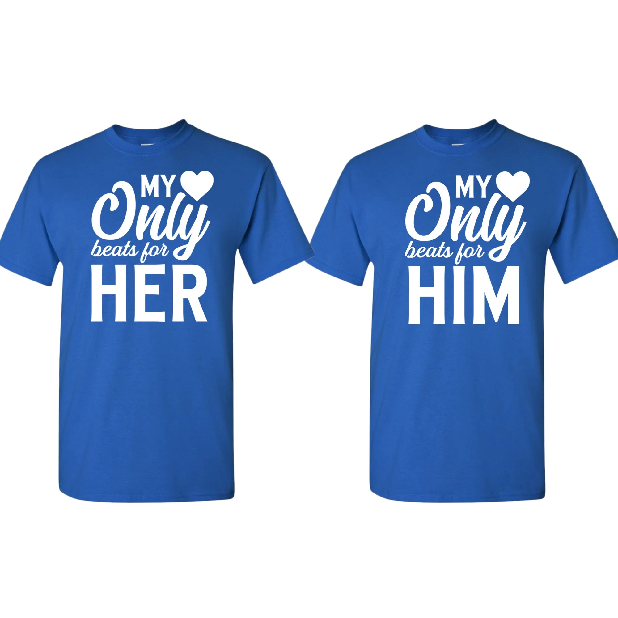 My Heart only beats for her/him Couple Matching T-shirt Valentine's Day T-shirt