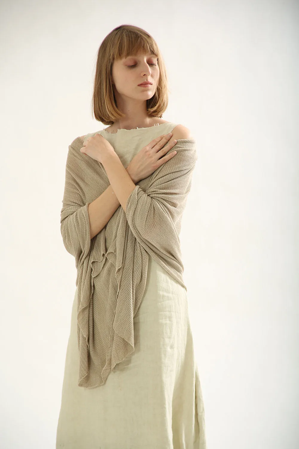 Natural knitting scarf ,knitted shawl
