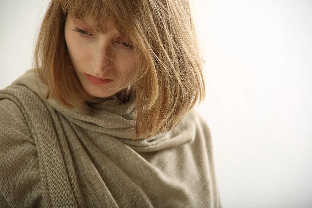 Natural knitting scarf ,knitted shawl
