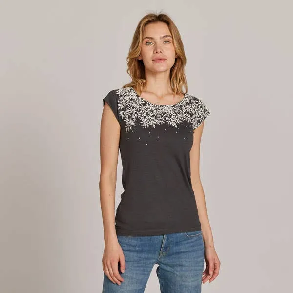 NEW! Lace Bamboo T-Shirt in Gray by Umsteigen