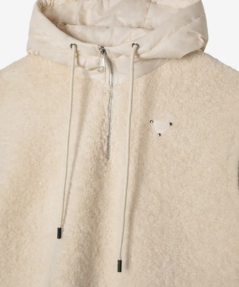 OBER Golf Padded Hood Knit Vest - Ivory