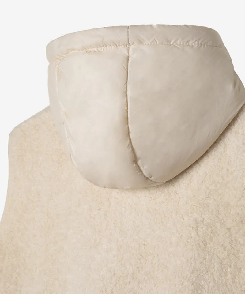 OBER Golf Padded Hood Knit Vest - Ivory