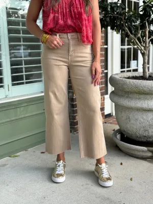 Olivia Cropped Denim - Khaki
