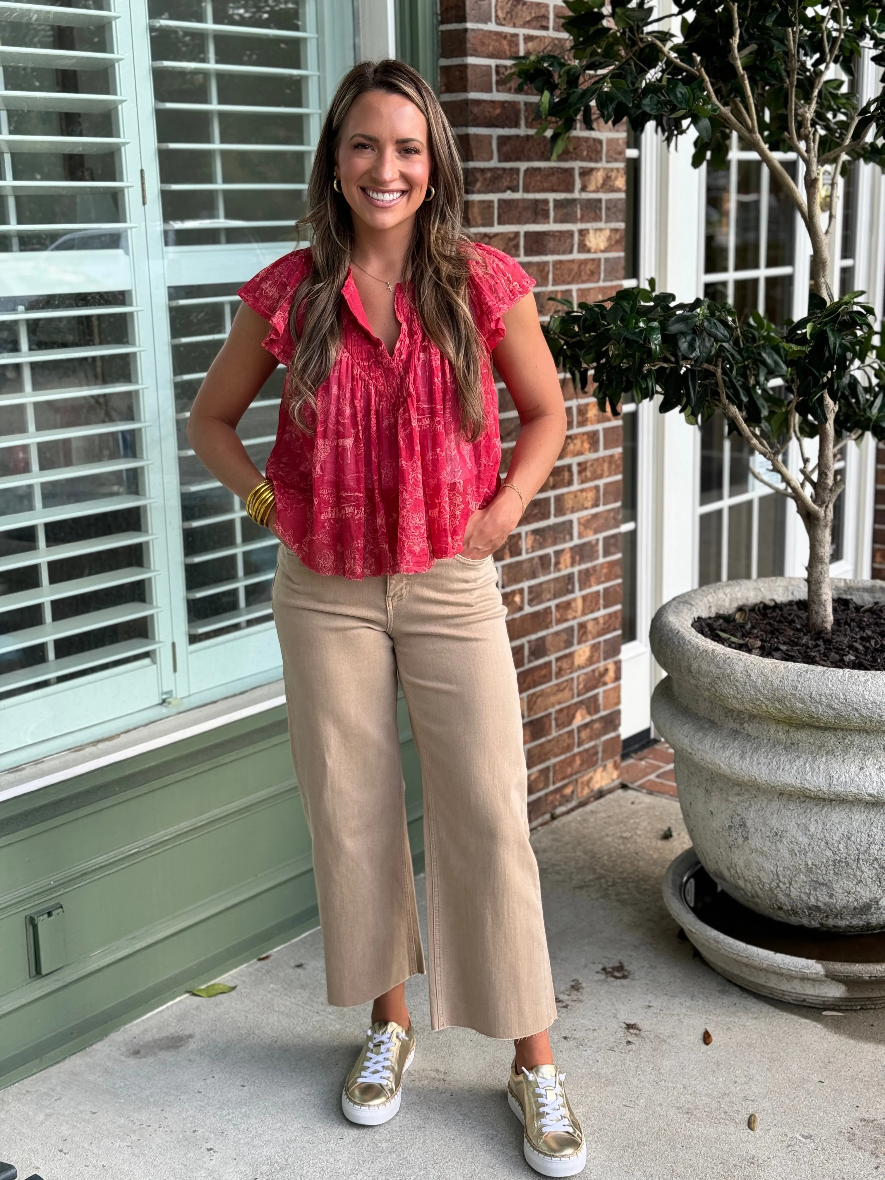Olivia Cropped Denim - Khaki