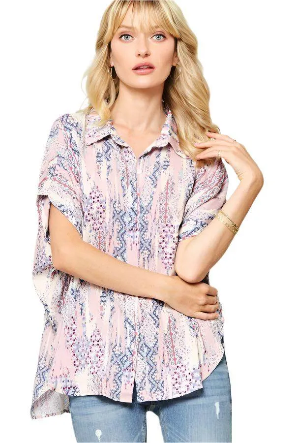Ornately Patterned Woven Top