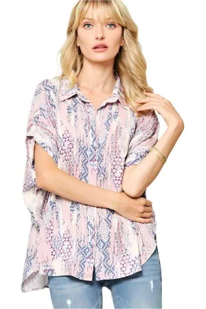 Ornately Patterned Woven Top