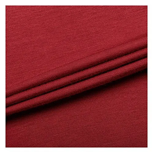 OThread & Co. Women's Plain Basic Spandex Short Sleeves T-Shirt Scoop Neck Tee (X-Large, Burgundy)