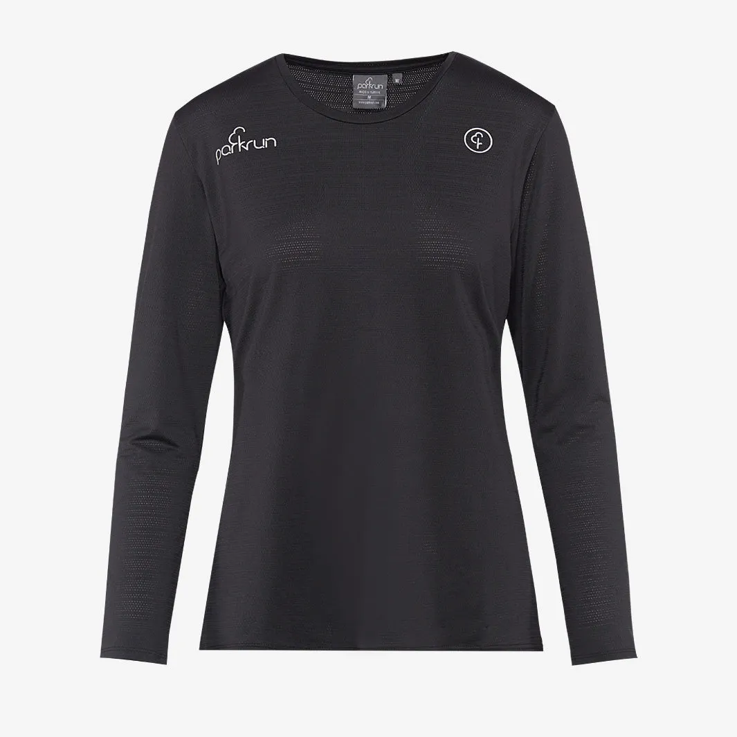 parkrun Milestone Women's Volunteer Long Sleeve Shirt 100 - Black