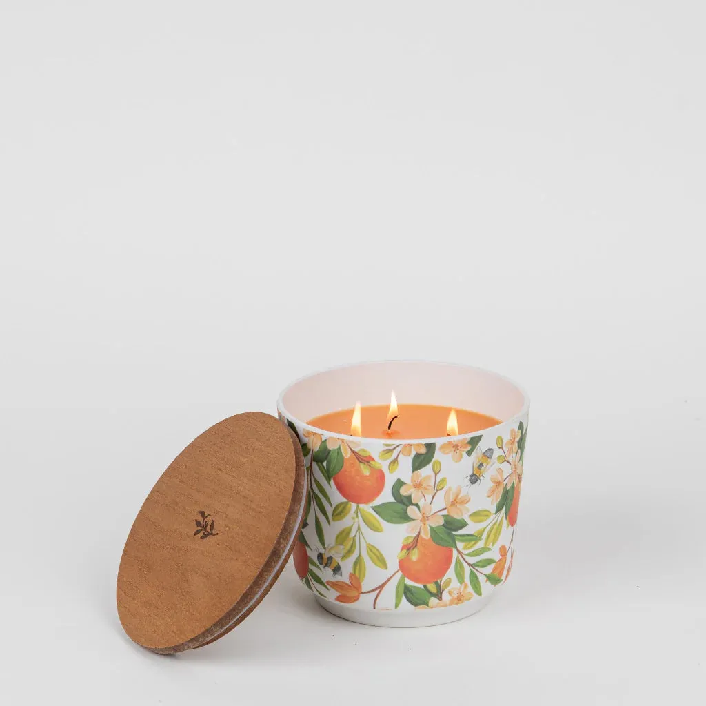 Patterned 3 Wick Candle - Orange & Honey
