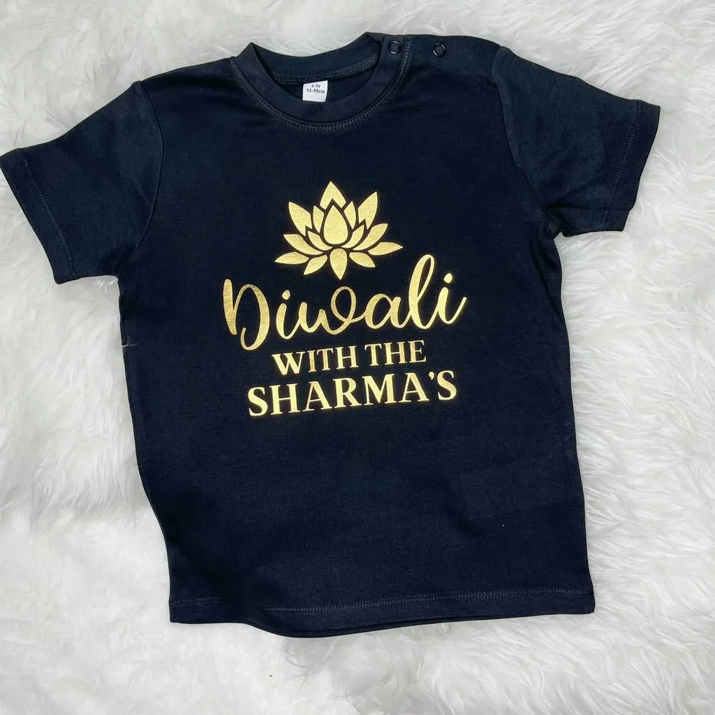 Personalised Diwali Matching Family T Shirt Set