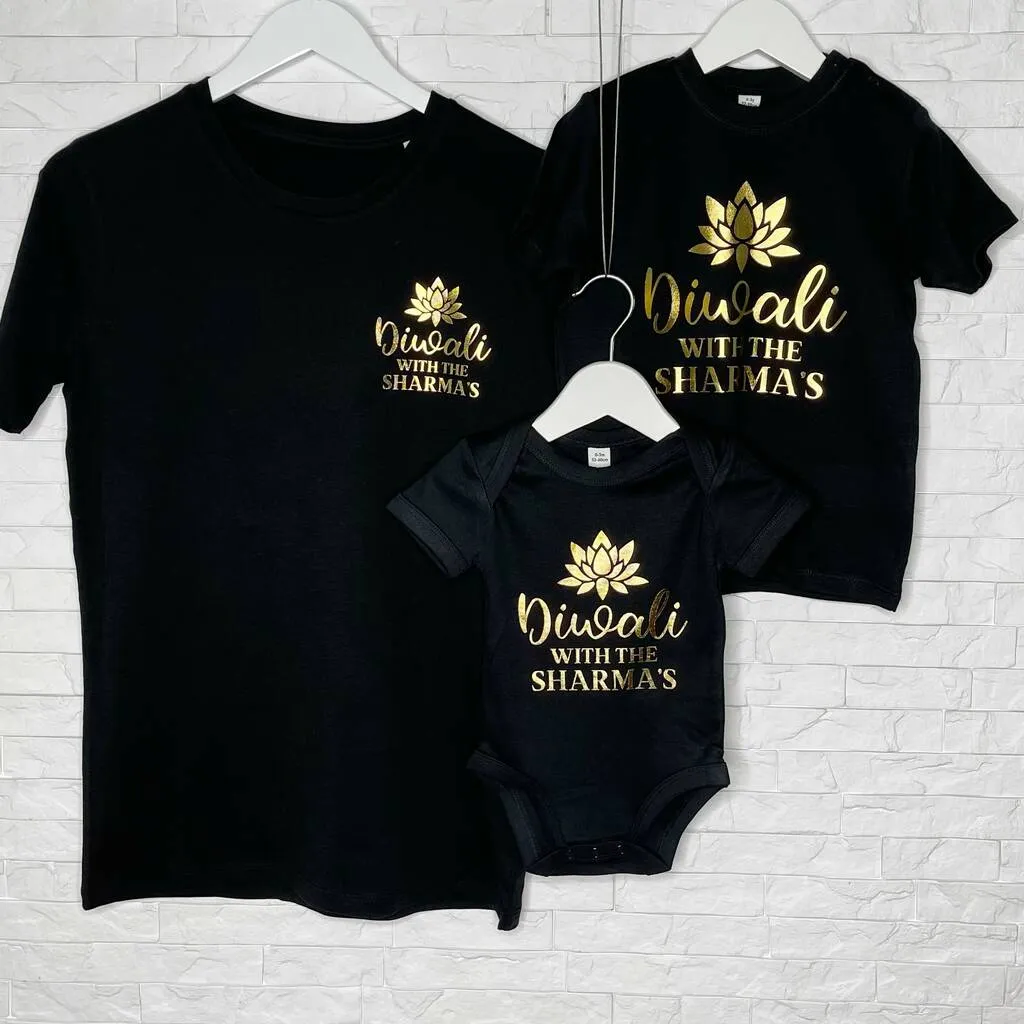 Personalised Diwali Matching Family T Shirt Set