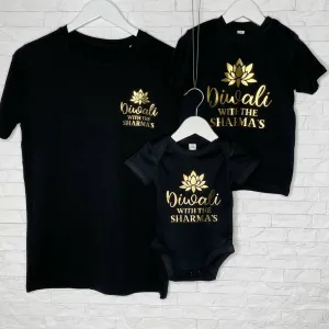 Personalised Diwali Matching Family T Shirt Set