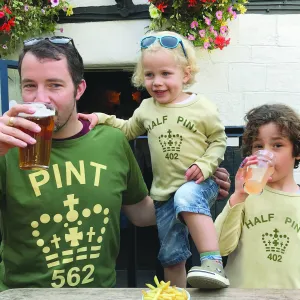 Pint & Half Pint t shirt set for parent and son/ daughter in khaki & coffee