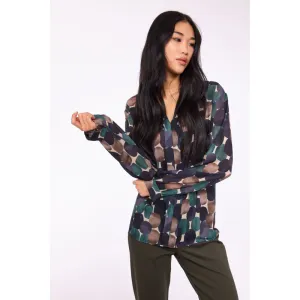 Pistache Multi Polka Dotted Printed Blouse