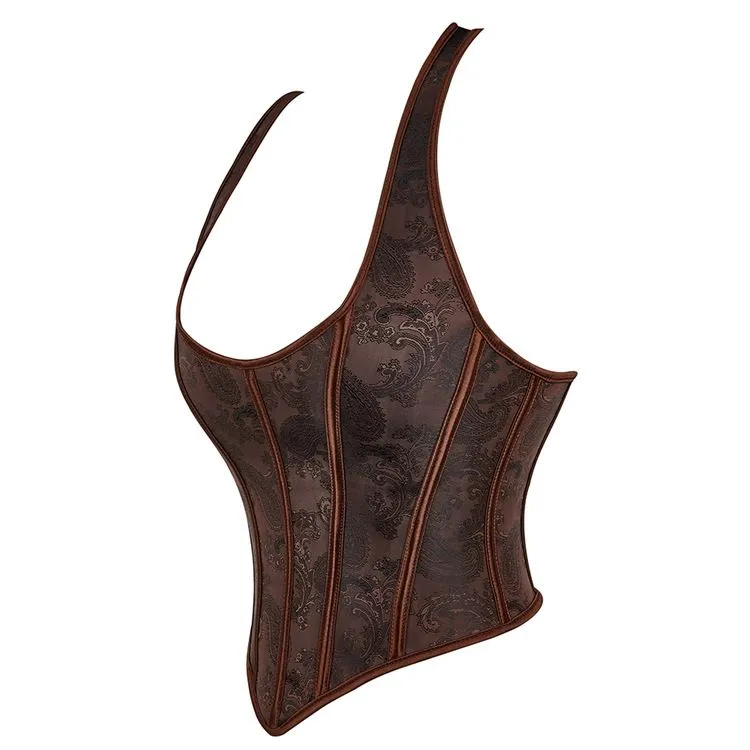 Plus Size Women's Sexy Halter Corset Overbust Gothic Backless Bustiers