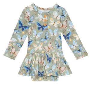 Posh Peanut Lucy L/S Henley with Twirl Skirt Bodysuit