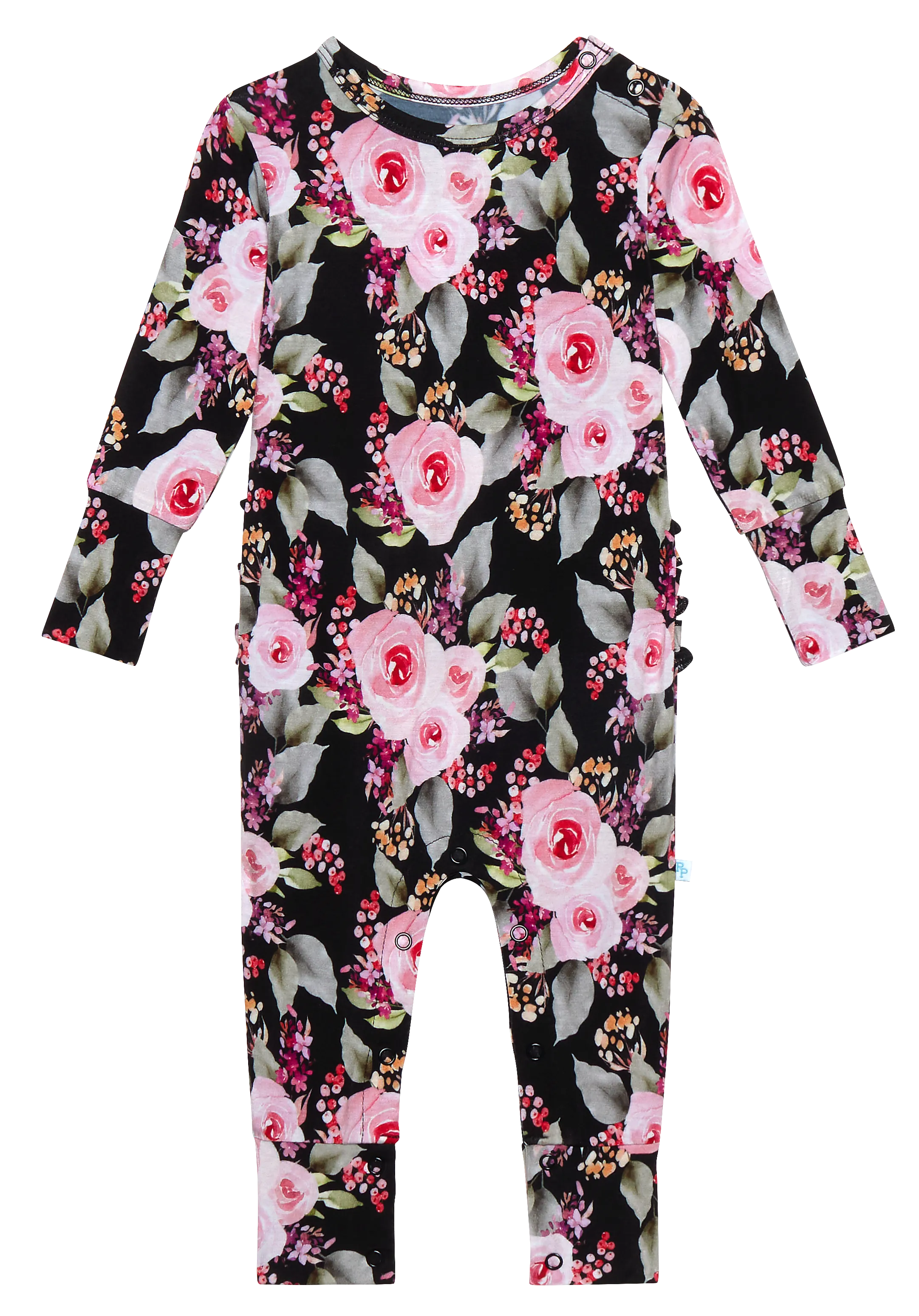 Posh Peanut Milana L/S Ruffled Basic Romper