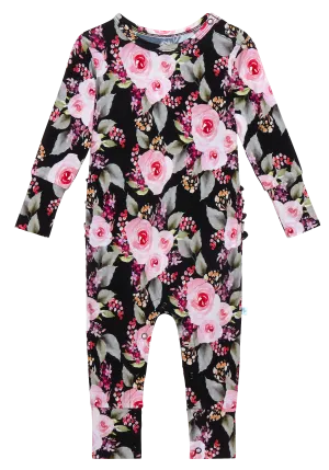 Posh Peanut Milana L/S Ruffled Basic Romper
