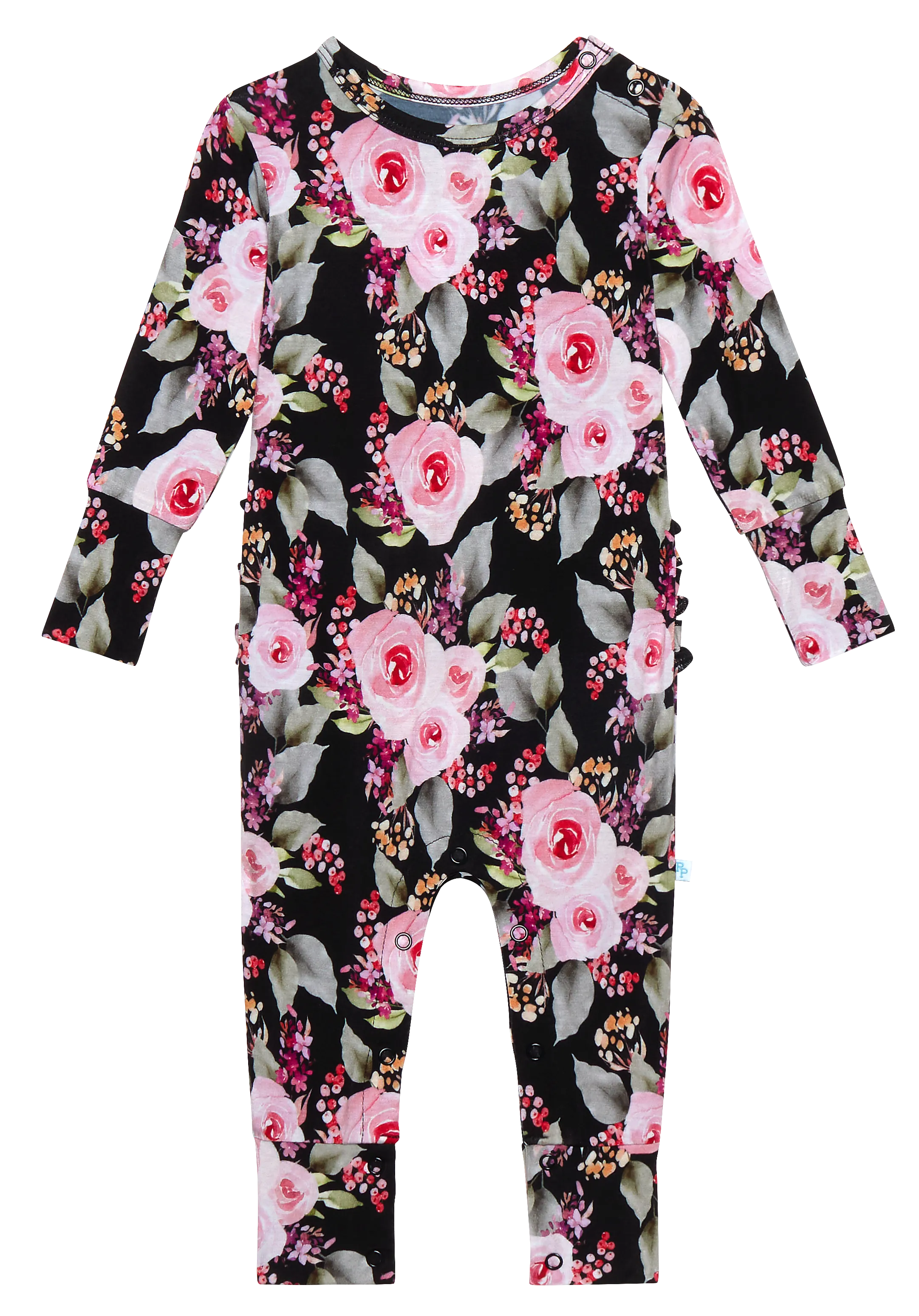 Posh Peanut Milana L/S Ruffled Basic Romper
