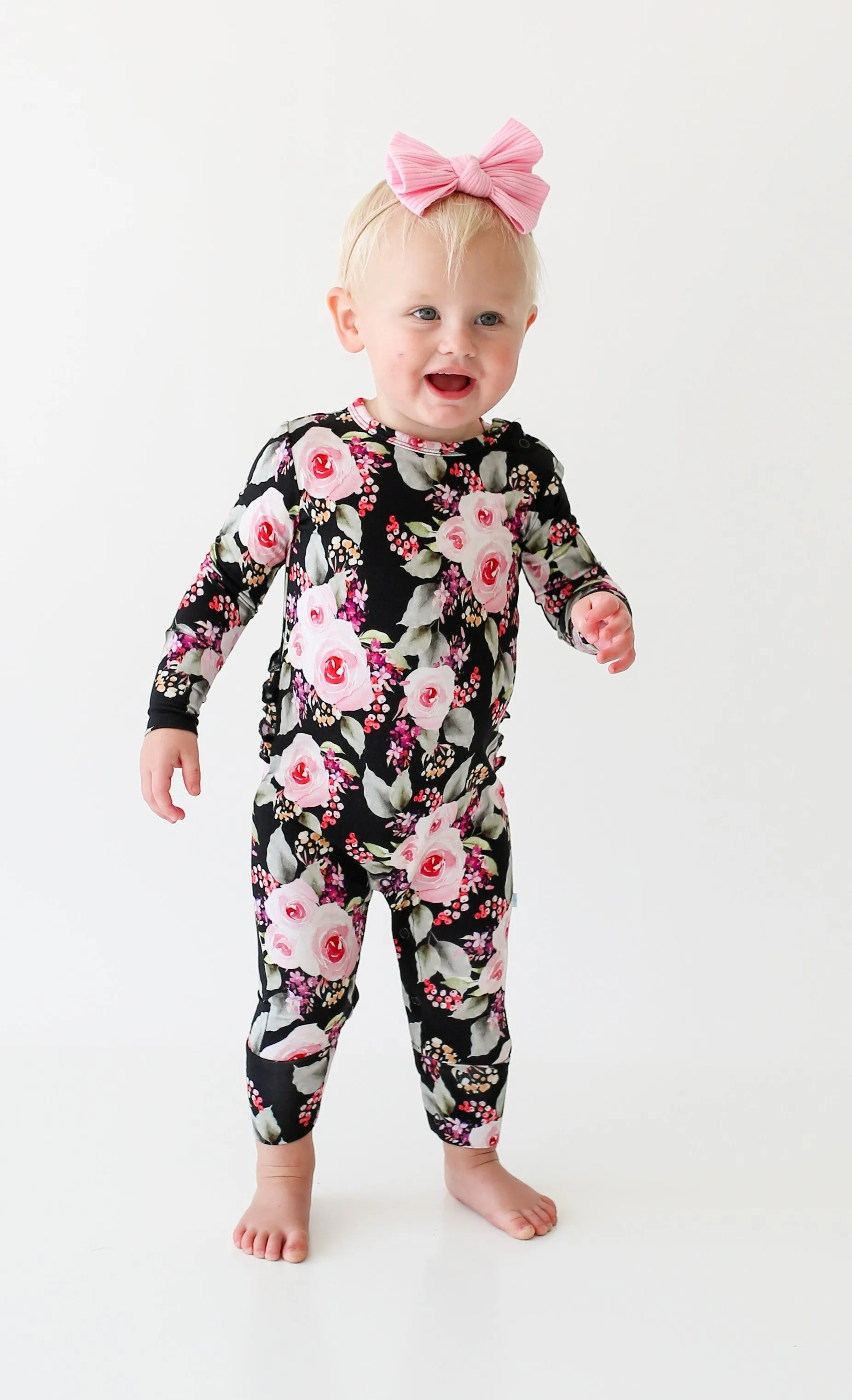 Posh Peanut Milana L/S Ruffled Basic Romper