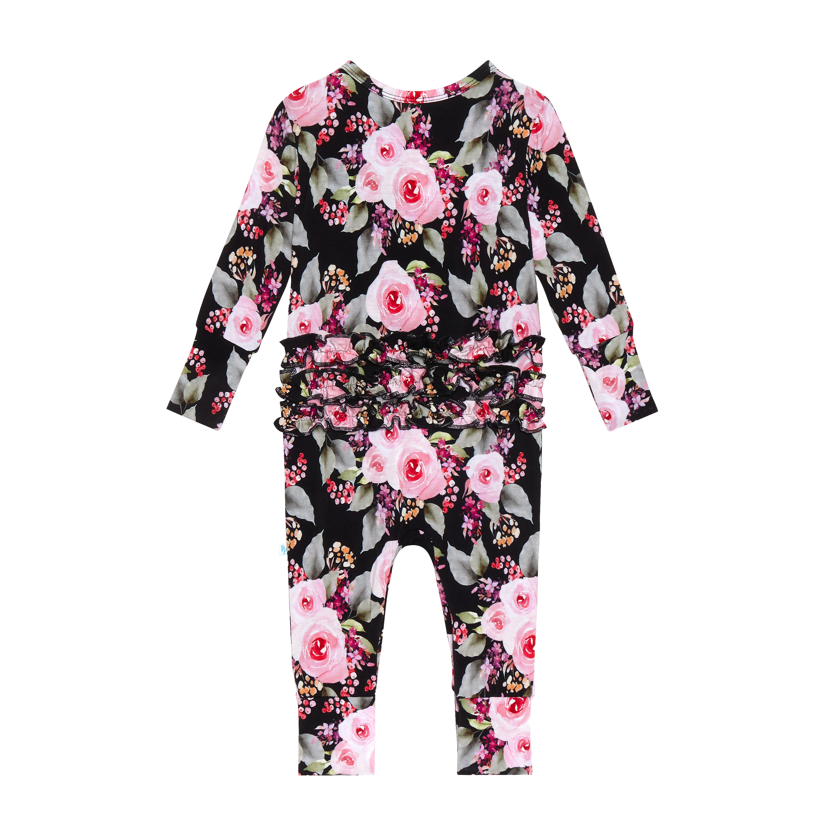 Posh Peanut Milana L/S Ruffled Basic Romper