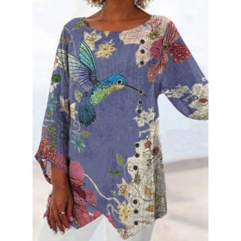 Printed Long-sleeved Women's T-shirt