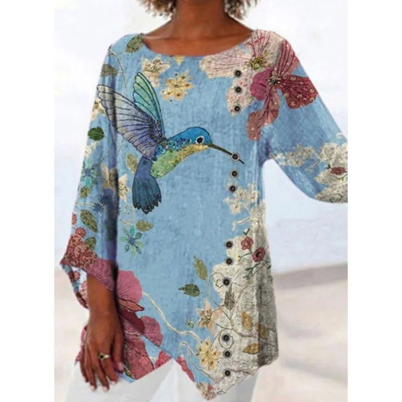 Printed Long-sleeved Women's T-shirt