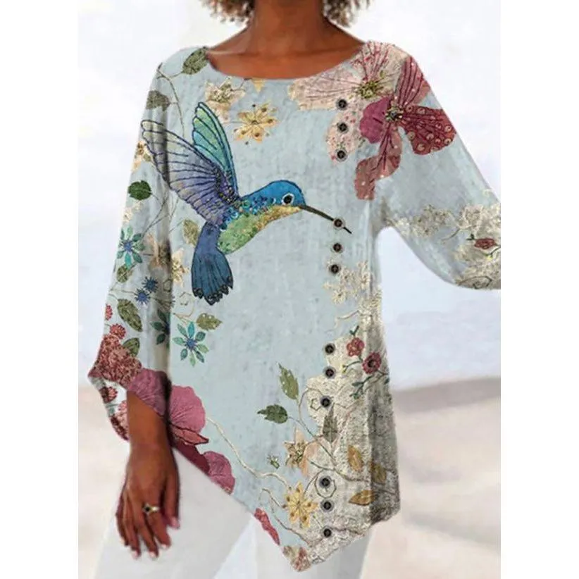 Printed Long-sleeved Women's T-shirt