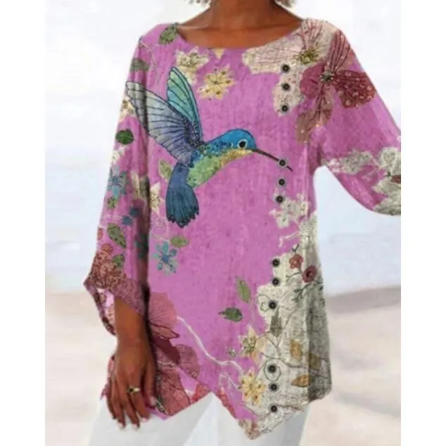 Printed Long-sleeved Women's T-shirt