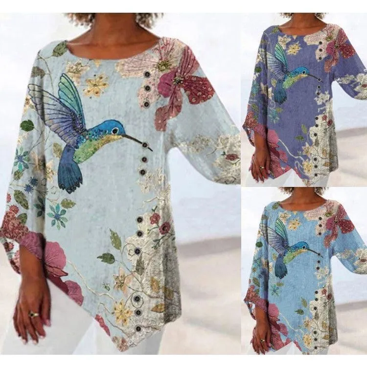 Printed Long-sleeved Women's T-shirt