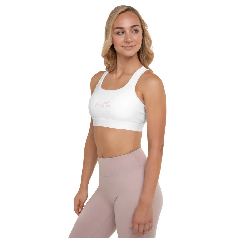 "Hustle- PINK" Padded Sports Bra