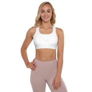 "Hustle- PINK" Padded Sports Bra