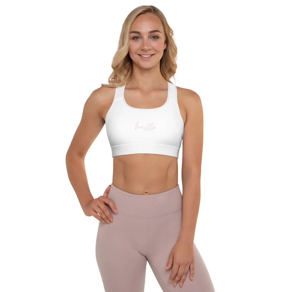 "Hustle- PINK" Padded Sports Bra