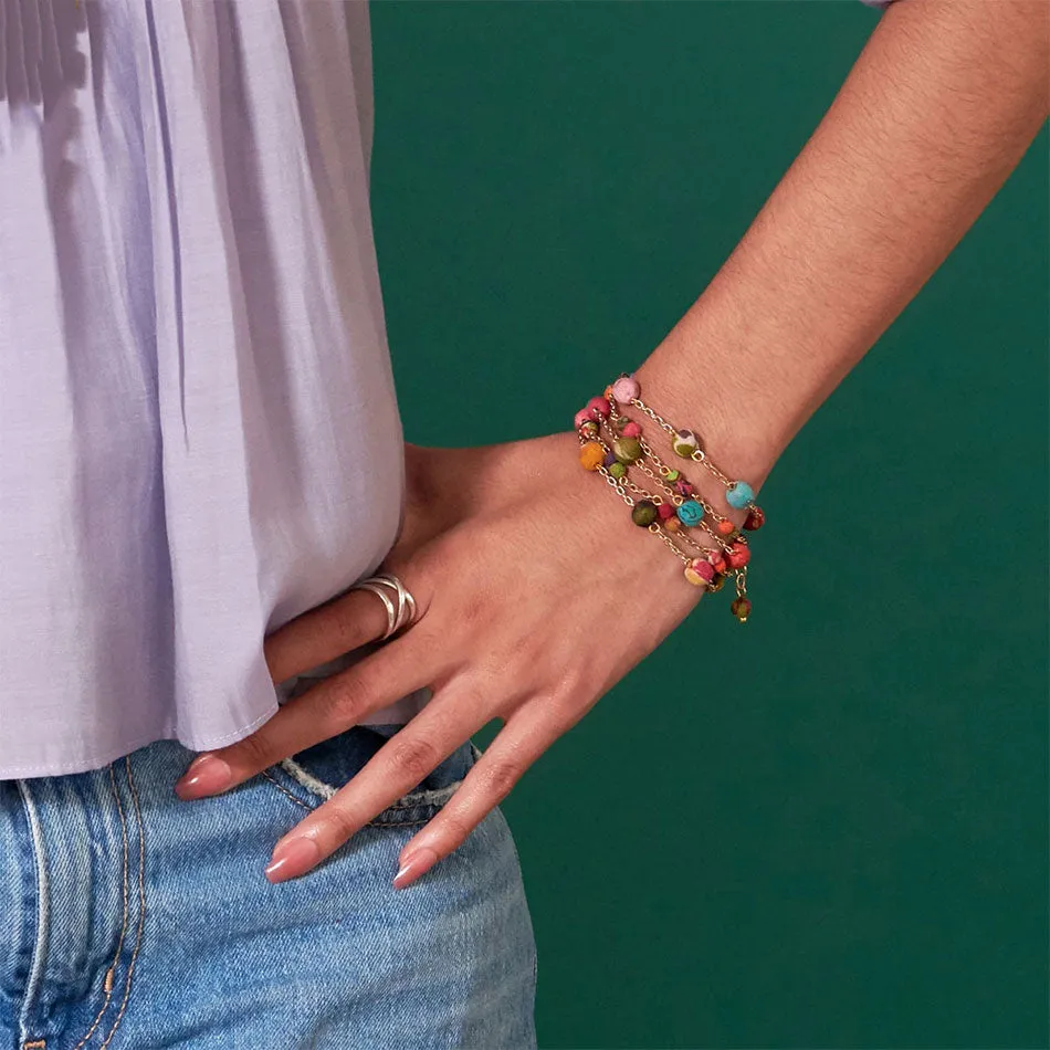 Recycled Sari Multi-strand Bracelet, India