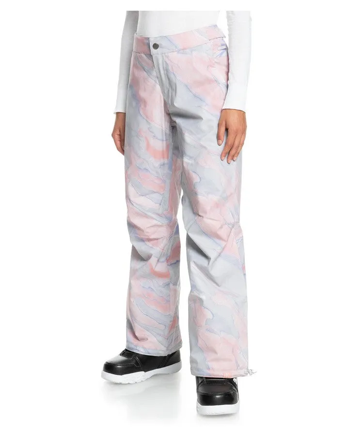 Roxy Chloe Kim Womens Snow Pant - Gray Violet Marble - 2023