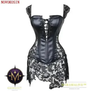 S-6XL PVC Black And Red Corset Steampunk Waist Best Lace Lady Leather Plus Size Gothic New Women Sexy Corselet Bustier Corset