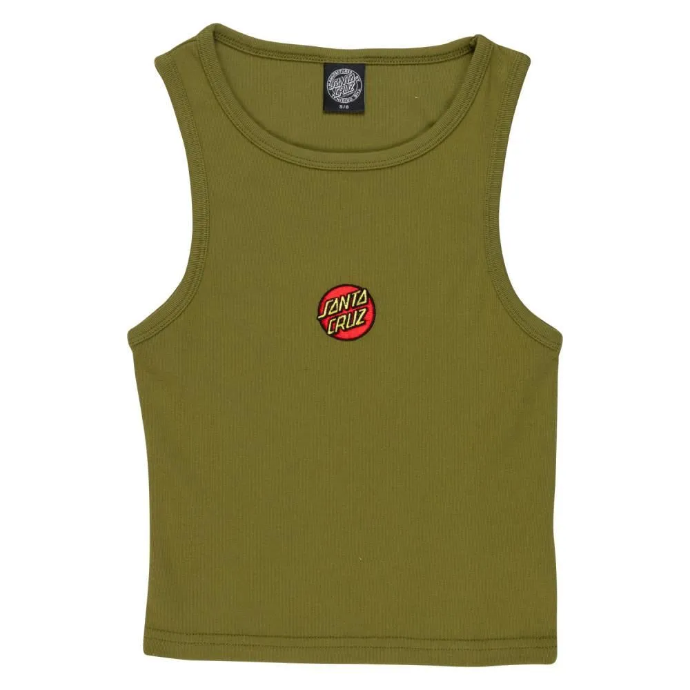 Santa Cruz Womens Vest Classic Dot Emb Tank - Khaki