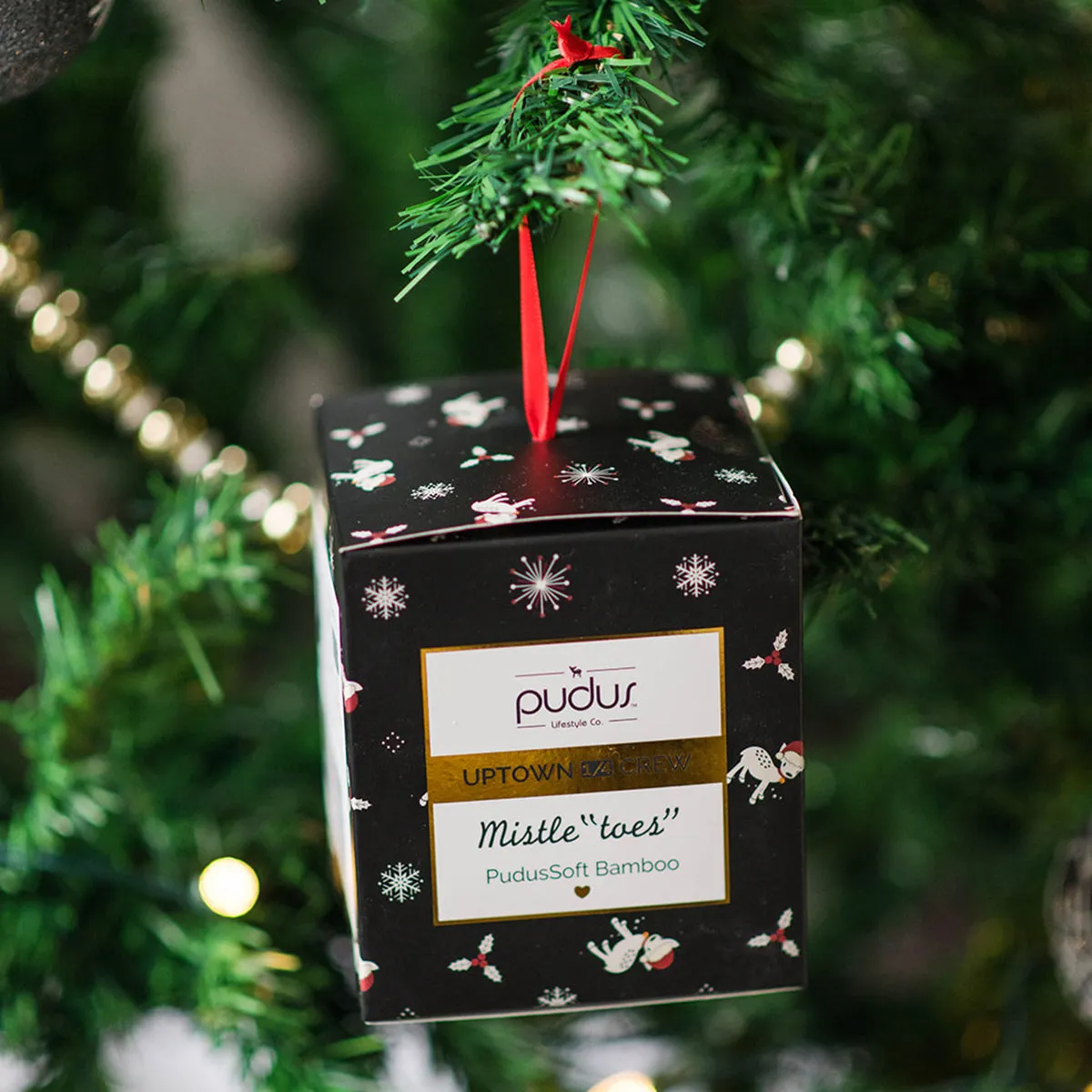 Santa Ornament | Holiday Ornaments | Quarter Crew Bamboo Socks