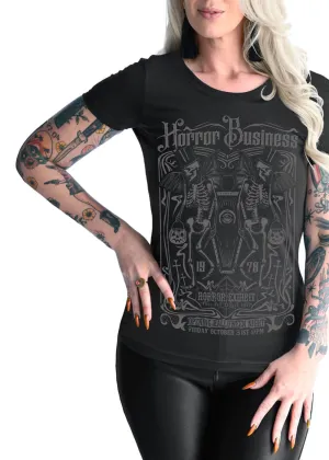 Serpentine Clothing Horror Business Girly T-Shirt Black